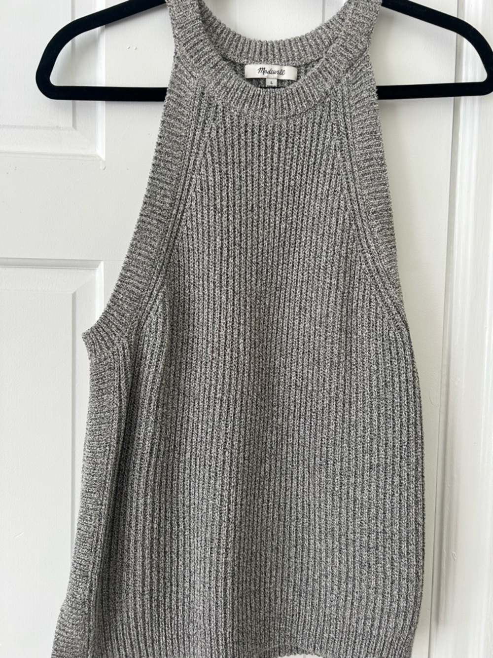 Madewell Gray Ribbed Halter Knit Tank